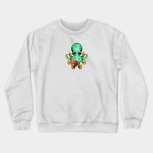 Cute Baby Octopus Playing With Basketball Crewneck Sweatshirt